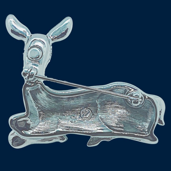 Swarovski Rhodium Plated Pave Crystal Deer Brooch Pin-Rare, New-Retired, Signed - Picture 13 of 16